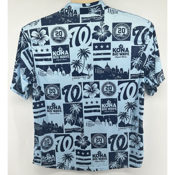 Washington Nationals X Kona Big Wave Beer 20th Anniv Hawaiian Shirt Mens XL - Picture 4 of 5